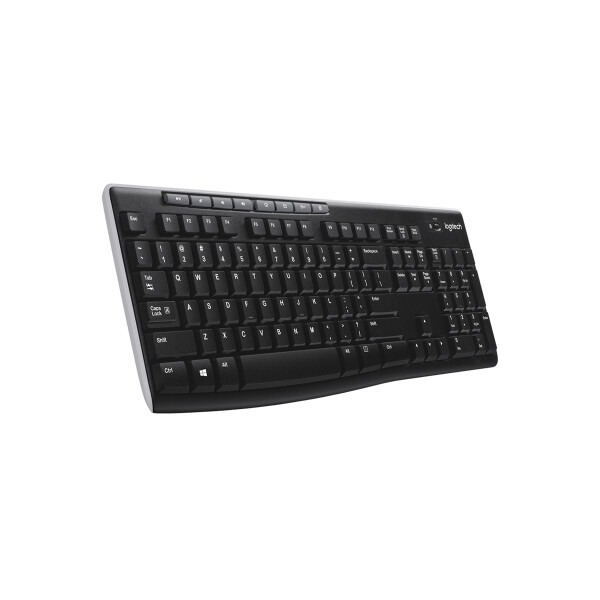 Logitech K270, Volle Größe (100%), Kabellos, RF Wireless, AZERTY, Schwarz