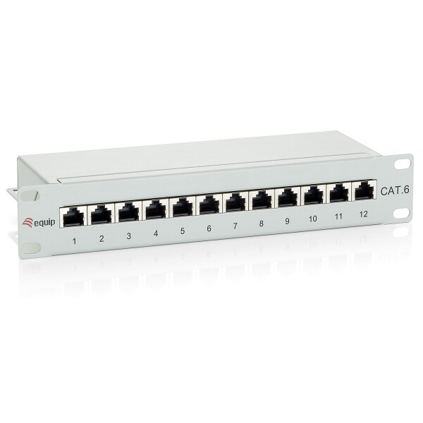 Equip 208014, RJ-45, Gold, Cat6, Grau, Rackeinbau, 1U