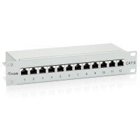 Equip 208014, RJ-45, Gold, Cat6, Grau, Rackeinbau, 1U