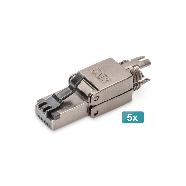 DIGITUS CAT 8.1 Feldstecker, geschirmt, werkzeugfreier Montageanschluss - 5 Stk.