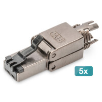 DIGITUS CAT 8.1 Feldstecker, geschirmt, werkzeugfreier Montageanschluss - 5 Stk.