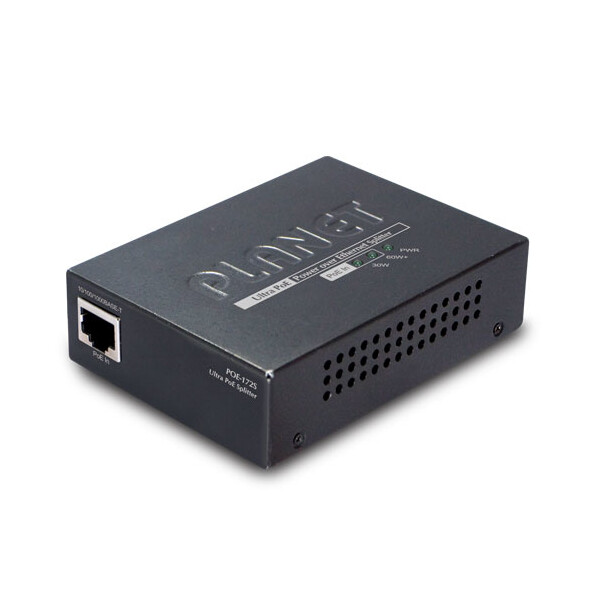 Planet POE-172S, IEEE 802.3, IEEE 802.3ab, IEEE 802.3af, IEEE 802.3at, IEEE 802.3u, 10/100/1000Base-T(X), Schwarz, Metall, 0 - 50 °C, -10 - 70 °C