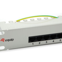 Equip 25-Port Cat.3 RJ45 ISDN Patch Panel, hellgrau, RJ-45, Cat3, Grau, Metall, Rackeinbau, 1U