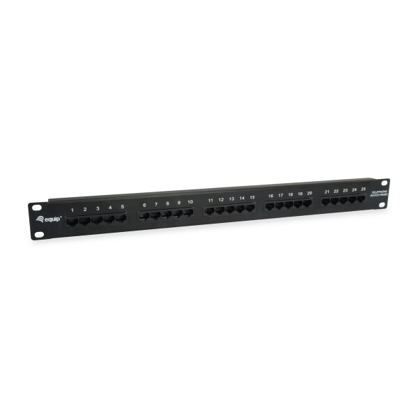 Equip 125298, RJ-45, Cat3, Schwarz, Rackeinbau, 1U, RoHS