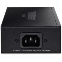 TRENDnet TPE-319GI 10G PoE++ Injector, 10 Gigabit Ethernet, 1000/10000, IEEE 802.3, IEEE 802.3ab, IEEE 802.3af, IEEE 802.3an, IEEE 802.3bt, IEEE 802.3bz, IEEE 802.3u, Schwarz, 0,7 W, 90 W