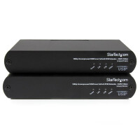 StarTech.com USB HDMI über Cat5e / 6 KVM Konsolen Extender mit 1080p unkomprimiertem Video - 100m, AV-Sender & -Empfänger, Kabelgebunden, 100 m, 1920 x 1200 Pixel, Schwarz, Aluminium