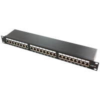 LogiLink Patchpanel 19", RJ-45, Cat6a, Schwarz,...