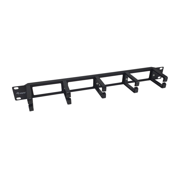 Equip 19" Rack Mount Kabelmanagement-Panel, Schwarz, Kabelmanagementtafel, Schwarz, Kunststoff, Stahl, 1U, China, 482,6 mm