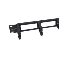 Equip 19" Rack Mount Kabelmanagement-Panel, Schwarz, Kabelmanagementtafel, Schwarz, Kunststoff, Stahl, 1U, China, 482,6 mm