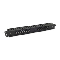 Equip 19" Rack Mount Kabelmanagement-Panel, Schwarz, Kabelmanagementtafel, Schwarz, 1U, China, 482,6 mm, 44,5 mm