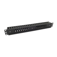 Equip 19" Rack Mount Kabelmanagement-Panel, Schwarz, Kabelmanagementtafel, Schwarz, 1U, China, 482,6 mm, 44,5 mm
