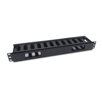 Equip 19" Rack Mount Kabelmanagement-Panel, Schwarz, Kabelmanagementtafel, Schwarz, Acrylnitril-Butadien-Styrol (ABS), 1U, China, 482,6 mm