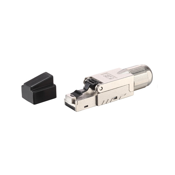 Equip Cat 8.1 Tool-free RJ45 Stecker, 5 Stück/Set, RJ-45, Schwarz, Edelstahl, Männlich, Gerade, Zink, Cat8.1