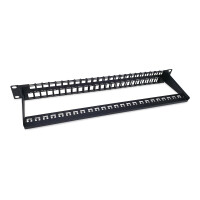 Equip 48-Port Keystone Cat.6 Ungeschirmtes Patchpanel, Schwarz, RJ-45, Cat6, Schwarz, Stahl, 1U, 482,6 mm