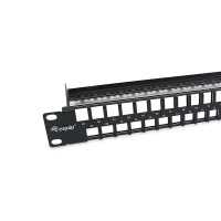Equip 48-Port Keystone Cat.6 Ungeschirmtes Patchpanel, Schwarz, RJ-45, Cat6, Schwarz, Stahl, 1U, 482,6 mm