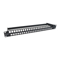 Equip 48-Port Keystone Cat.6 Ungeschirmtes Patchpanel, Schwarz, RJ-45, Cat6, Schwarz, Stahl, 1U, 482,6 mm