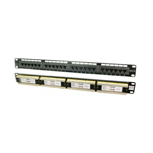 LogiLink Patch Panel 19" CAT6 24-Port, Schwarz
