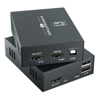 LevelOne HDMI over Cat.5/6 Extender kit 4K 100m schwarz