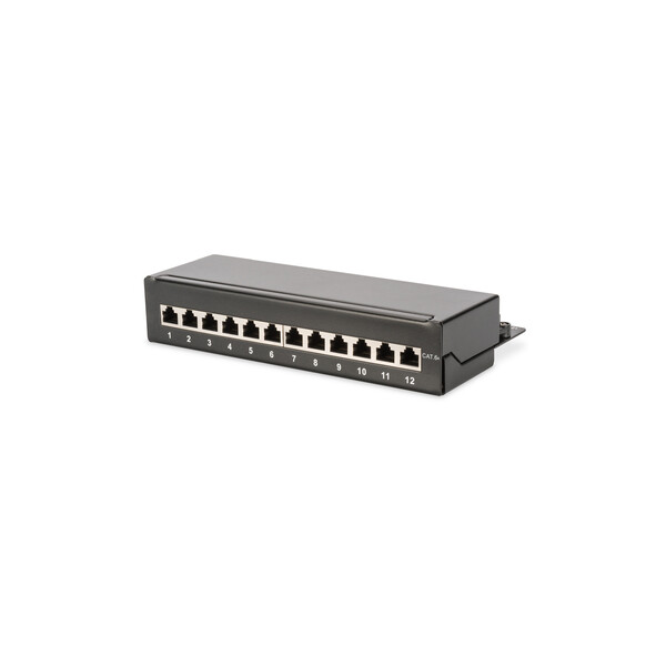 DIGITUS Desktop CAT 6A, Klasse EA Patch Panel, geschirmt, schwarz