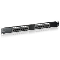 Equip 16-Port Cat.5e Ungeschirmtes Patch Panel, Black, RJ-45, Gold, Cat5e, Schwarz, Rackeinbau, 1U