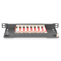 DIGITUS Cat.6A Slim Patch Panel, geschirmt, 8-Port, 0,5...