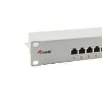 Equip 16-Port Cat.6 Ungeschirmtes Patch Panel, Hellgrau, 10/100/1000Base-T(X), Gigabit Ethernet, 1000 Mbit/s, RJ-45, Cat6, Grau