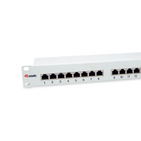 Equip 24-Ports Cat.6 Geschirmtes Patch Panel, Hellgrau,...