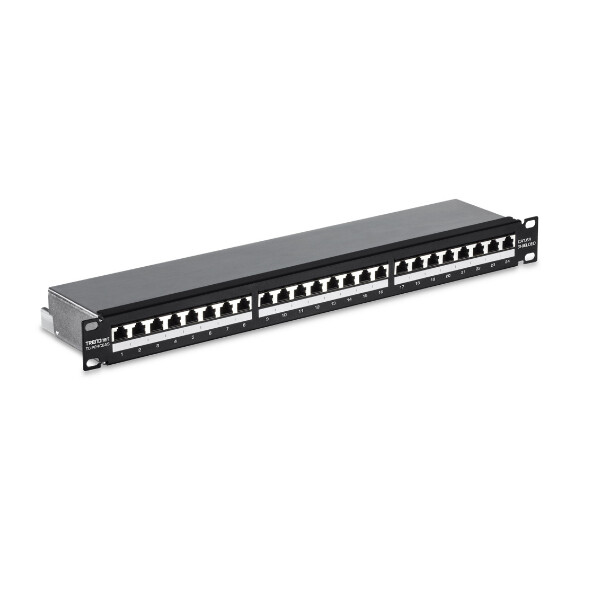 TRENDnet TC-P24C6AS, 10 Gigabit Ethernet, Gigabit Ethernet, Gold, Cat6a, 26/22, Schwarz, Rackeinbau