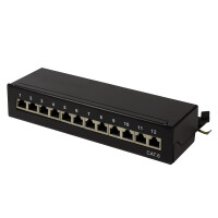 LogiLink NP0017, Cat6, S/UTP (STP), Schwarz, Stahl, RoHS,...