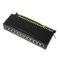 LogiLink NP0017, Cat6, S/UTP (STP), Schwarz, Stahl, RoHS, ISO/IEC 11801, TIA/EIA 568B.2-1
