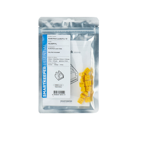 Smart Keeper NL03P1YL, Schnittstellenblockierung, RJ-45, Gelb, 1 Stück(e), Polybag, 130 mm