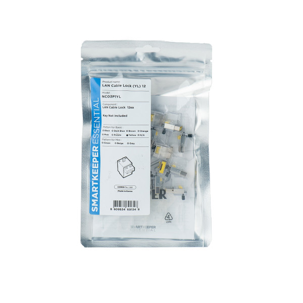 Smart Keeper NC03P1YL, Schnittstellenblockierung, RJ-45, Gelb, 1 Stück(e), Polybag, 130 mm