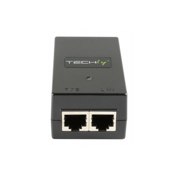 Techly I-SWHUB-1500STY, Schnelles Ethernet, 10,100 Mbit/s, IEEE 802.3af, Schwarz, 100 m, 48 V