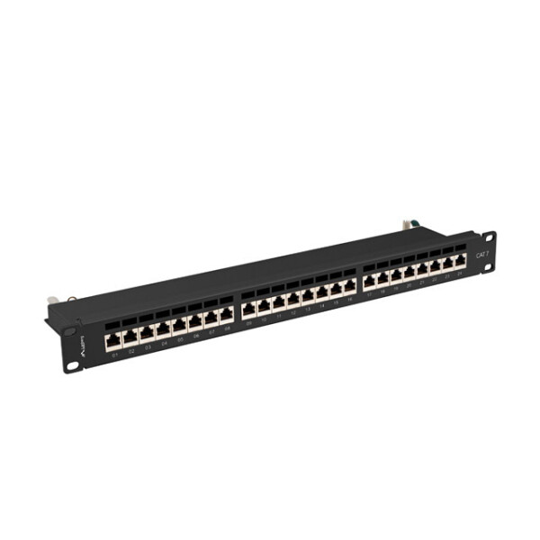 Lanberg PPS7-1024-B, Cat7, F/UTP (FTP), Schwarz, ABS, Metall, Rackeinbau, 1U