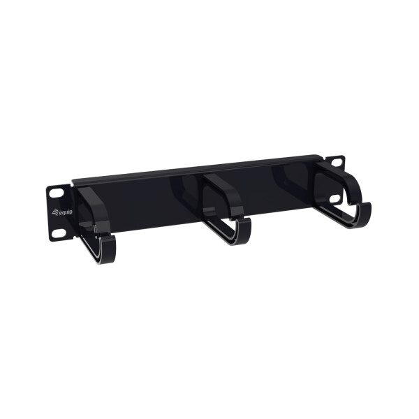 Equip 10" Kabelmanagement-Panel, 1HE, Schwarz, Kabelmanagementtafel, Schwarz, Kunststoff, Stahl, 1U, China, 25,4 mm