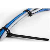 StarTech.com Kabelbinder - 254x7 mm, wiederverwendbar, lösbare Nylonbinder, 22 kg Zugfestigkeit, Innen- und Außenbereich, 94V-2/UL, schwarz, 100 Stück, Lösbarer Kabelbinder, Nylon, Kunststoff, Schwarz, 6,5 cm, V2, -40 - 85 °C