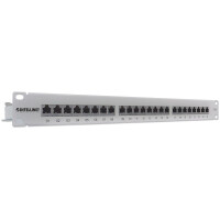Intellinet 24-Port Cat6 Patchpanel, geschirmt, FTP, 1 HE, Klemmleisten mit 90 Grad abgewinkelten Kabeleinführungen, IEEE 802.3, IEEE 802.3ab, IEEE 802.3u, Schnelles Ethernet, Gigabit Ethernet, RJ-45, Gold, Cat6, F/UTP (FTP)