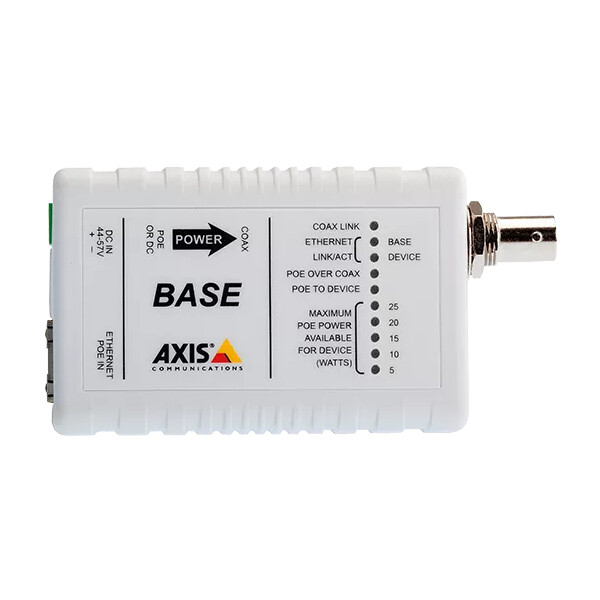 Axis T8641 Ethernet-over-Coax-Basis PoE+, Stromversorgung, Weiß, AXIS T8640, Kabelgebunden