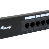 Equip 16-Port Cat.5e Ungeschirmtes Patch Panel, Black, 10/100/1000Base-T(X), Gigabit Ethernet, 1000 Mbit/s, RJ-45, Cat5e, Schwarz