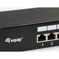 Equip Cat.6 Geschirmtes Patch Panel, Schwarz, 10/100/1000Base-T(X), Gigabit Ethernet, 1000 Mbit/s, RJ-45, Cat6, Schwarz