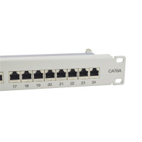 Equip 24-Port Cat.6A Geschirmtes Patch Panel, Hellgrau, 10/100/1000Base-T(X), Gigabit Ethernet, 1000 Mbit/s, RJ-45, Cat6a, Grau