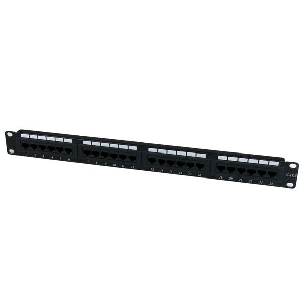 StarTech.com Patchpanel Cat 6 24 Port 1 HE zur Rack-Montage, RJ-45, Schwarz, Rackeinbau, 1U, RoHS, CE, ETl, UL