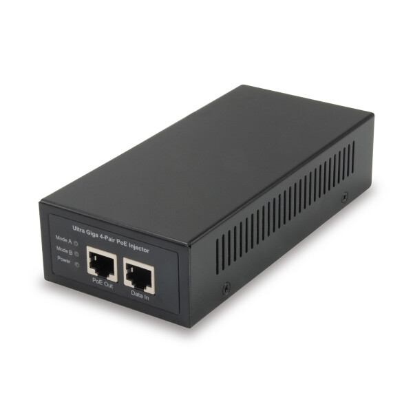 LevelOne POI-5001, Gigabit Ethernet, 10,100,1000 Mbit/s, IEEE 802.3af, IEEE 802.3at, IEEE 802.3bt, Schwarz, Leistung, RoHS
