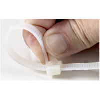 StarTech.com Kabelbinder - 152x3 mm, wiederverwendbar, lösbare Nylonbinder, 22 kg Zugfestigkeit, Innen- und Außenbereich, 94V-2/UL, weiß, 100 Stück, Lösbarer Kabelbinder, Nylon, Kunststoff, Weiß, 3,5 cm, V2, -40 - 85 °C