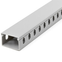 StarTech.com 2m Verdrahtungskanal 38x25mm - Kabelkanal mit 8mm Schlitze - PVC-Netzwerkkabelabdeckung - bis zu 20 Kabel - UL geprüft, Kabelrinne, Polyvinylchlorid (PVC), Grau