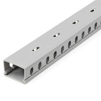 StarTech.com 2m Verdrahtungskanal 38x25mm - Kabelkanal mit 8mm Schlitze - PVC-Netzwerkkabelabdeckung - bis zu 20 Kabel - UL geprüft, Kabelrinne, Polyvinylchlorid (PVC), Grau
