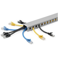 StarTech.com 2m Verdrahtungskanal 38x25mm - Kabelkanal mit 8mm Schlitze - PVC-Netzwerkkabelabdeckung - bis zu 20 Kabel - UL geprüft, Kabelrinne, Polyvinylchlorid (PVC), Grau