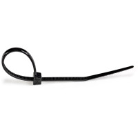 StarTech.com 15 cm Kabelbinder - 3 mm breit, 39 mm Bündeldurchmesser, 18 kg Zugfestigkeit, selbstsichernde Nylon-Kabelbinder mit gebogener Spitze, 94V-2/UL geprüft, schwarz, 1000 Stück, Lösbarer Kabelbinder, Nylon, Kunststoff, Schwarz, 3,6 cm, V2, -40 - 8