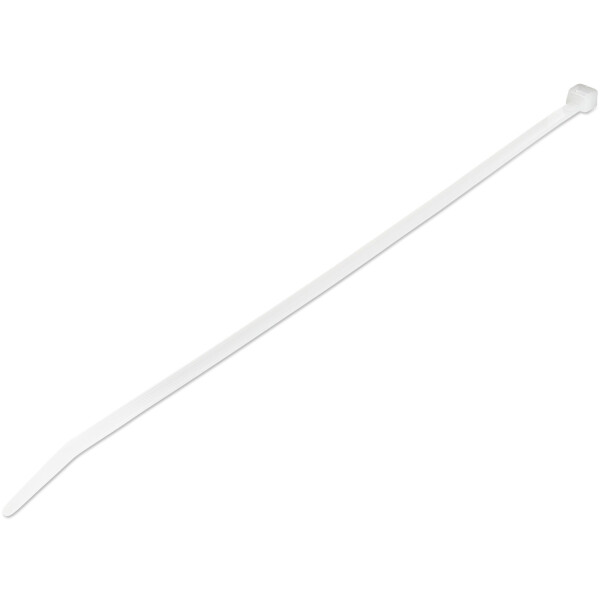 StarTech.com 25 cm Kabelbinder - 4 mm breit, 68 mm Bündeldurchmesser, 22 kg Zugfestigkeit, selbstsichernde Nylon-Kabelbinder mit gebogener Spitze, 94V-2/UL geprüft, weiß, 1000 Stück, Lösbarer Kabelbinder, Nylon, Kunststoff, Weiß, 6,8 cm, V2, -40 - 85 °C