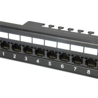 Equip 24-Port Cat.6 Ungeschirmtes Patch Panel, Schwarz, RJ-45, Schwarz, Rackeinbau, 1U, RoHS, CE